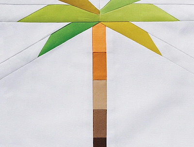 Free Palm Tree Paper Pieced Quilt Pattern by Gathered