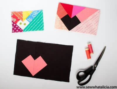 Geometric Heart Paper Piecing Pattern by Sew What Alicia