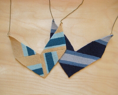 Knotted Chevron Statement Macrame Necklace by instructables