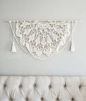 Half Mandala Macrame Wall Hanging Pattern by Cord Plus Quartz