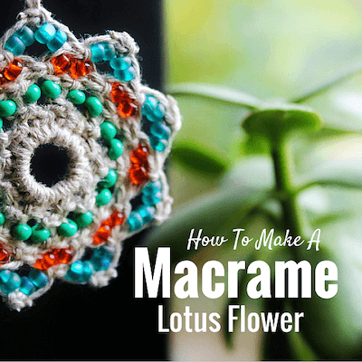 Lotus Flower Macrame Mandala Pattern by Hemp Craft