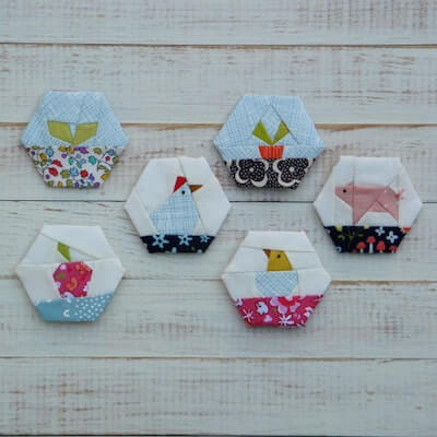 Paper Piecing Hexagon Pattern by Tiny Toffee Designs