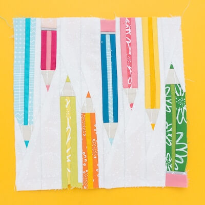 Pencils Paper Piecing Pattern by Sugaridoo