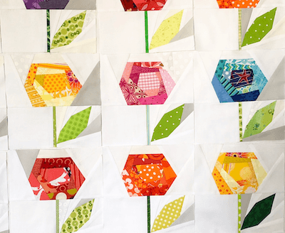 Scrap Flower Quilt Paper Piecing Pattern by On Williams Street