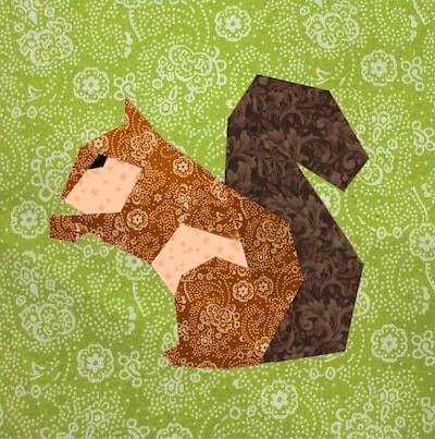 Squirrel Paper Piece Quilt Pattern by Bubble Stitch