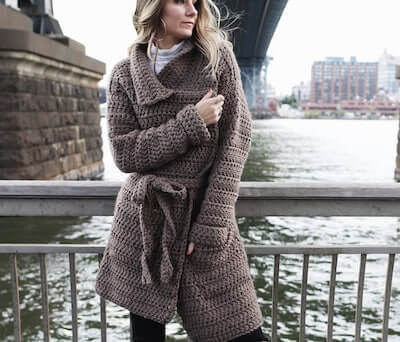 Tribeca Trench Coat Crochet Pattern by Two Of Wands Shop
