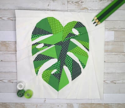 Tropical Leaf Paper Piecing Pattern by Full Bobbin Designs