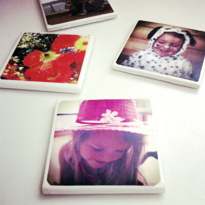 DIY Photo Tile Coasters