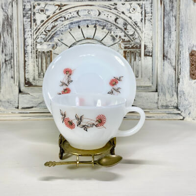 Flurette by Anchor Hocking Teacup and Saucer from EclecticbyLucy