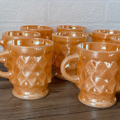 Vintage Fire King Peach Lustre Kimberly Mug from KitschnSoup