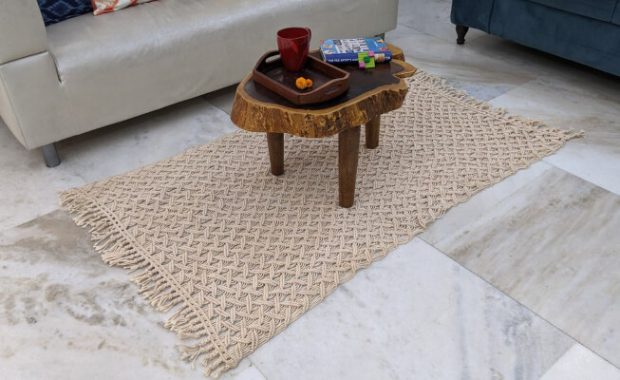 Hand-knotted Accent Macrame Rug from Dyeode