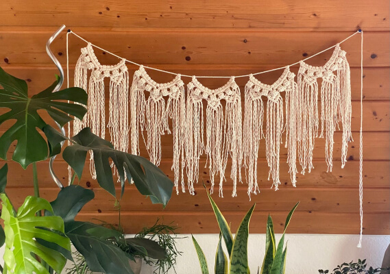 Macrame Garland Wall Hanging Tutorial by WhiteOwlKnot