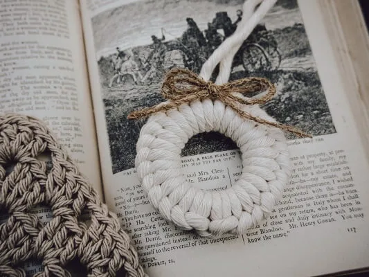 Macrame Wreath Ornament by Fiction and Fibers