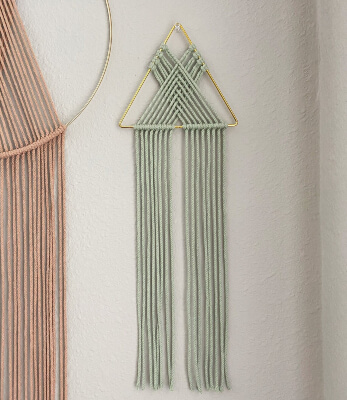 Macrame for Kids Pattern Metal Triangle Wall Hanging by imogenmoon