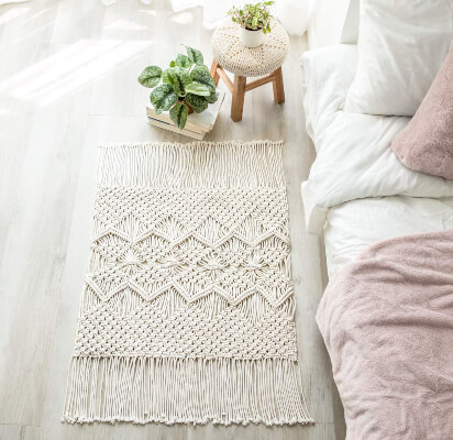 Mkono Macrame Rug with Tassels