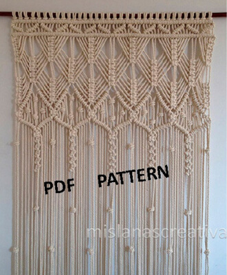 Room Divider Macrame Curtain Pattern by mislanascreativas