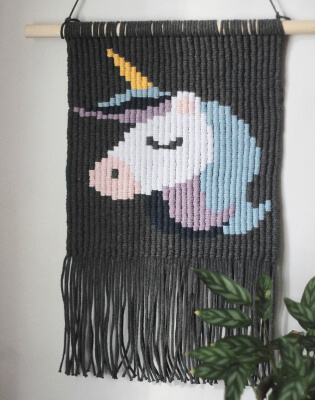 Unicorn Macrame Tapestry Pattern by MacrameIsLove