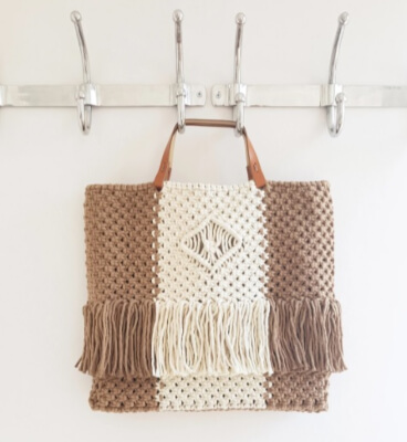 Boho Shopper Tote Bag Patrón de macramé de ThisIsSuzy