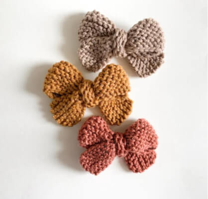 Chunky Knit Hair Bow Pattern by DarlingAnneTN