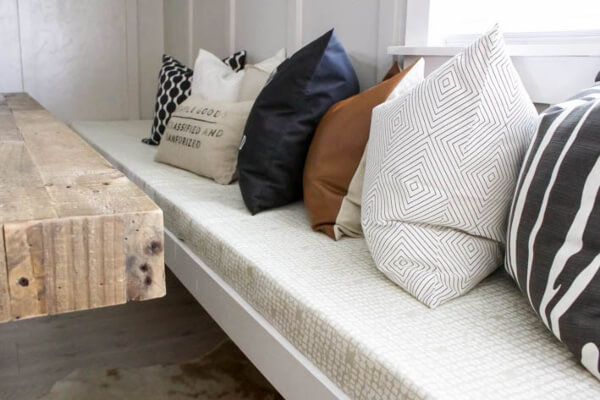 DIY No Sew Bench Cushion from Designed Simple