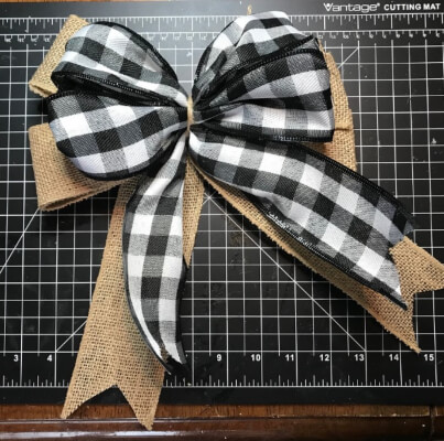 Easy Double Layered Bow for Wreaths from Cookies Coffee & Crafts