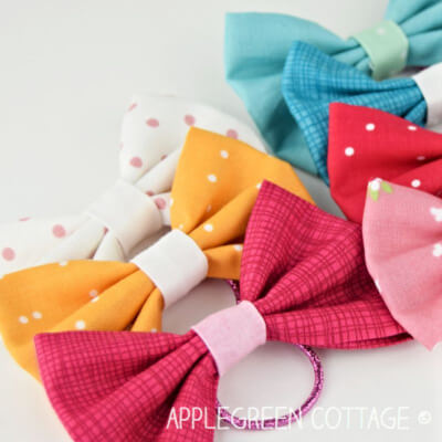 How to Make Bows for Hair from Apple Green Cottage