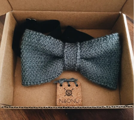 Knitted Bow Tie Pattern from Naonu