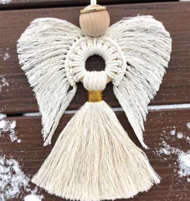 Macrame Angel Pattern Christmas Tree Ornament by KnottingFlats