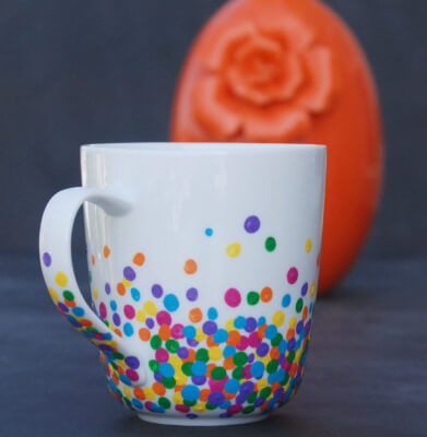 Polka Dot DIY Mug Painting Idea