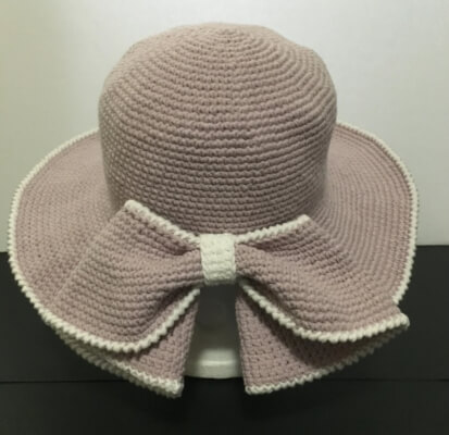 Sun Hat with Bow Crochet Pattern by LilyHandmadeStudio