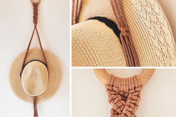 Super Easy DIY Macrame Hat Hangers Pattern for Beginners by Marloes Ratten
