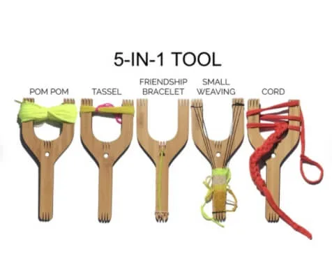 Wood & 5-in-1 Tool Pom Pom Maker