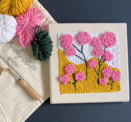 DIY Embroidery Supplies for Summer Floral Pattern from PunchyStuff