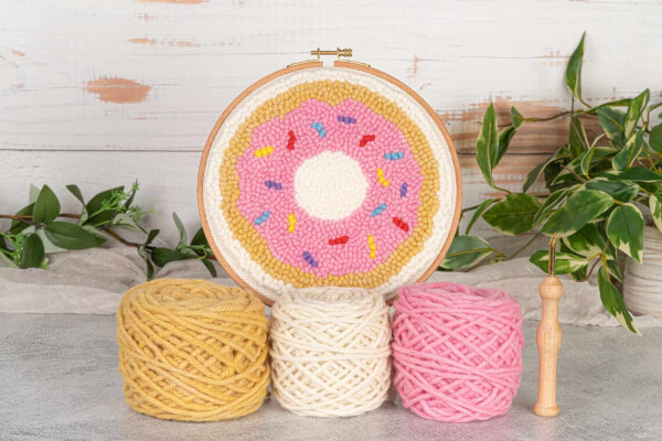 Donut Mini DIY Punch Needle Kit by StringoftheArt