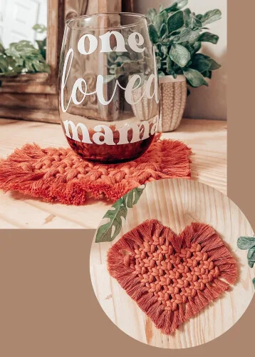 21 Macrame Heart Patterns 16 Easy Macrame Pattern Heart Coaster by KnottyMessCo
