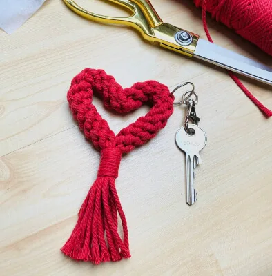 21 Macrame Heart Patterns 15 Easy Valentines Keychain Heart Macrame Pattern by CraftedbyCeri