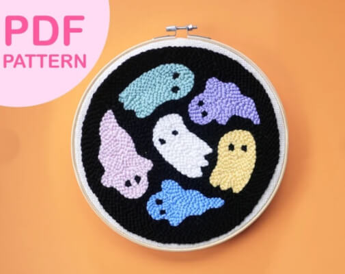 Ghost Party Punch Needle Pattern