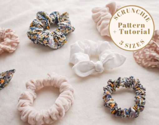 Hair Tie Scrunchie Sewing Pattern by DearDarlingPatterns