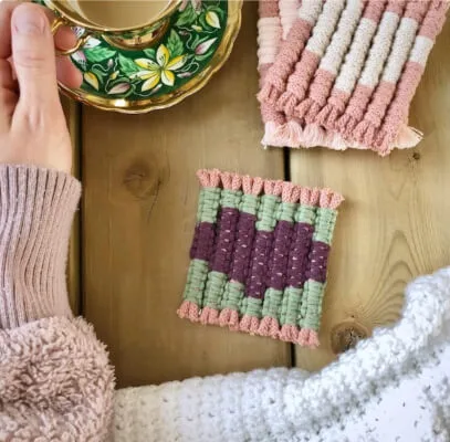 21 Macrame Heart Patterns 6 Handmade Heart Mug Rug Macrame Pattern by KnottingFlats