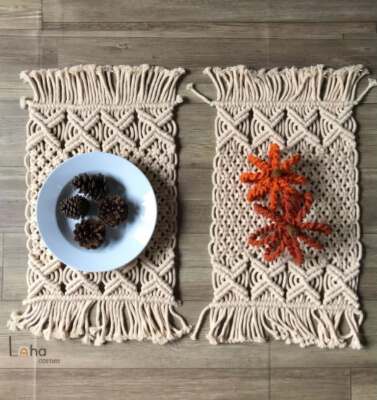 Macrame Table Placemats by LahaCorner