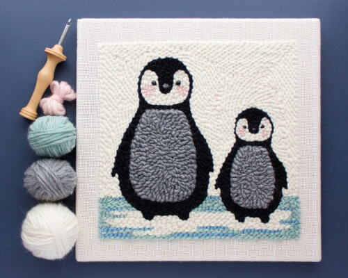 Penguin Beginner Punch Needle Pattern & Tutorial