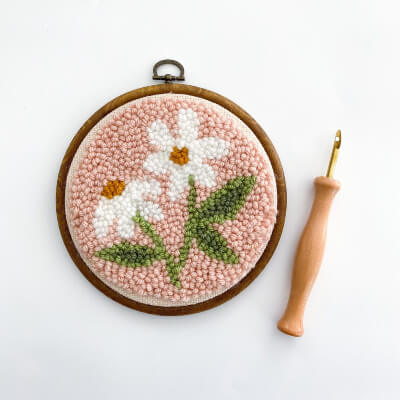 Pink Daisies Punch Needle Kit by TheUrbanA