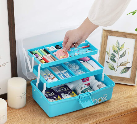 Sunxenze Clear Plastic Sewing Box Organizer