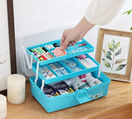 Sunxenze Clear Plastic Sewing Box Organizer