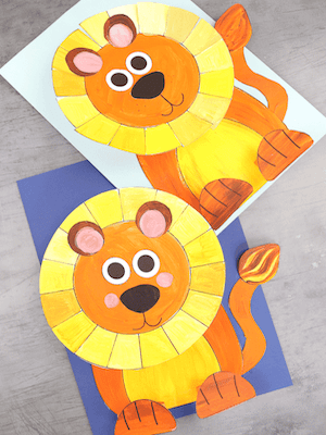 Artesanía de león de papel 3D por Arty Crafty Kids