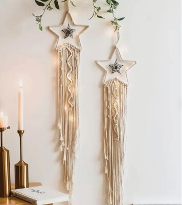 Atrapasueños de macramé bohemio con luces de HarperandTheRy