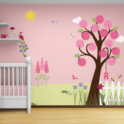 DIY Simple Wall Painting Flower Garden Stencil Kit from MyWallStencils