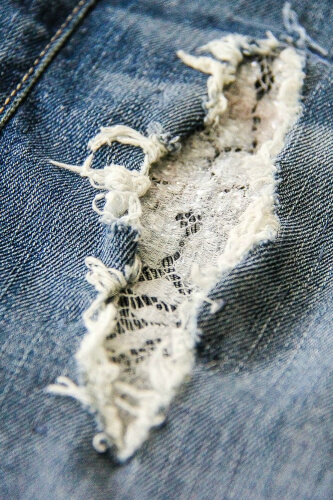 Patching Jeans with Lace