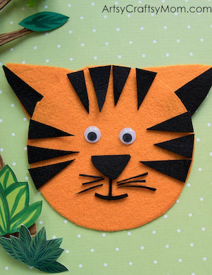 T For Tiger Craft With Printable Template by Artsy Craftsy Mom