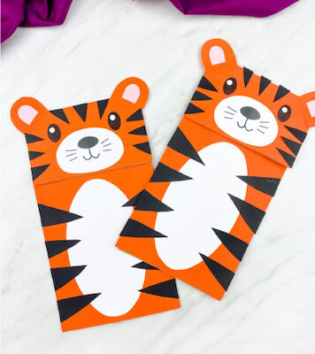 Bolsa de papel marrón Tiger Craft por Simple Everyday Mom